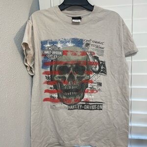 Harley-Davidson Men's Beige Graphic T-Shirt